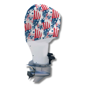 OuterEnvy American Patriot outboard motor cover on Mercury